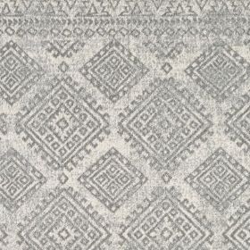 7' X 9' Ivory Or Grey Geometric Diamonds Indoor Area Rug