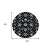 8' Navy Blue Round Hand Tufted Area Rug With UV Protection