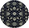 8' Navy Blue Round Hand Tufted Area Rug With UV Protection
