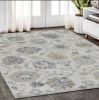 5' X 7' Ivory Hand Tufted Space Dyed Floral Traditional Indoor Area Rug