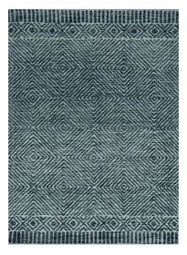 5' X 7' Grey Black Hand Tufted Space Dyed Geometric Indoor Area Rug