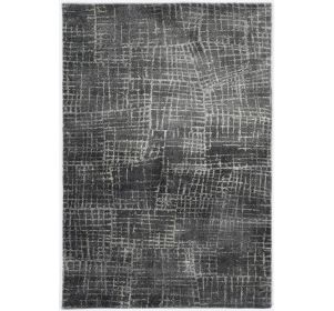 2' X 7' Grey Abstract Lines Runner Rug