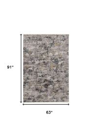 5' X 8' Grey Abstract Transitional Indoor Area Rug