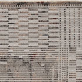 4' X 6' Beige Machine Woven Shrank Abstract Lines Design Indoor Area Rug