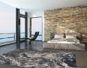3' X 5' Grey Polypropylene And Polyester Rug