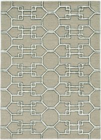 12' X 15' Brown and Ivory Wool Trellis Handmade Area Rug
