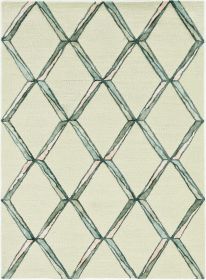 8' Cream Wool Handmade Runner Rug