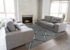 8' X 10' Charcoal Silver Hand Tufted Geometric Diamond Pattern Indoor Area Rug