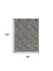8' X 10' Charcoal Silver Hand Tufted Geometric Diamond Pattern Indoor Area Rug