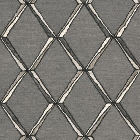 8' X 10' Charcoal Silver Hand Tufted Geometric Diamond Pattern Indoor Area Rug