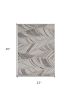 2' X 3' Gray Botanical Leaves Area Rug