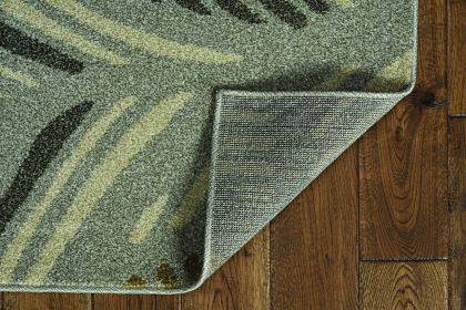 5' X 8' Grey Feather Brushstrokes Area Rug