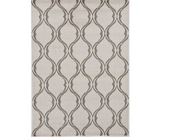 2' X 3' Sand Wavy Line Pattern Accent Rug