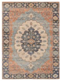 8' X 10' Blue Hand Woven Medallion Indoor Area Rug