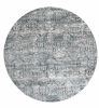 8' X 8' Teal Polyester Or  Viscose Rug