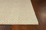 2' X 4' Ivory Hand Woven Herringbone Jute Indoor Accent Rug