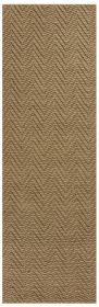 8' Natural Beige Hand Woven Herringbone Jute Indoor Runner Rug