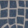 5' X 8' Blue Or Grey Abstract Panels Area Rug