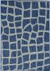 5' X 8' Blue Or Grey Abstract Panels Area Rug