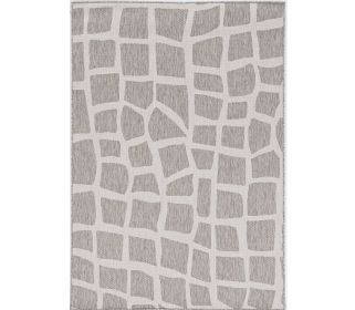 3' X 5' Gray and Ivory Cobblestone Area Rug