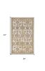 3' X 5' Ivory Wool Floral Vines Area Rug