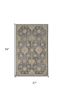 2' X 3' Gray Wool Medallion Area Rug