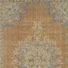 3' X 5' Coffee Brown Machine Woven Floral Medallion Indoor Area Rug