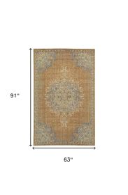 63 X 91 Coffee Wool Rug