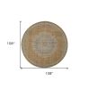 9' Coffee Brown Machine Woven Floral Medallion Round Indoor Area Rug