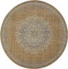 9' Coffee Brown Machine Woven Floral Medallion Round Indoor Area Rug