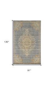 91 X 130 Slate Grey Wool Rug