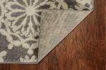 9' X 13' Grey Or Ivory Floral Circular Patterns Indoor Area Rug