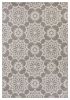 9' X 13' Grey Or Ivory Floral Circular Patterns Indoor Area Rug