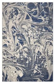 7' X 9' Grey Abstract Marble Design Indoor Area Rug