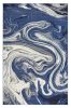 7' X 10' Blue Beige Machine Woven Marble Indoor Area Rug