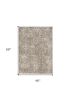 4' X 6' Sand Grey Machine Woven Distressed Vintage Traditional Indoor Area Rug