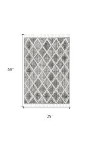 3' X 5' Charcoal Geometric Area Rug