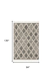 94 X 130 Charcoal Polyester Rug