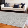 12' X 15' Gray and Ivory Geometric Area Rug