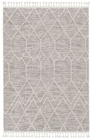 5' X 8' Gray and Ivory Abstract Area Rug