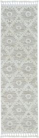 8' Runner Beige and Ivory Geometric Runner Rug