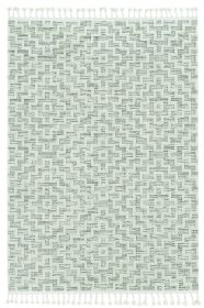 5' X 8' Gray and Ivory Geometric Area Rug