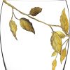12 Mouth Blown Hand Decorated With Gold Leaves Vase