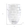 12" Mouth Blown Frosted Crystal European Made Wall Design Vase