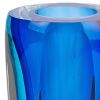 6 Mouth Blown Blue Art Glass Vase