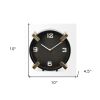 Black Gold Metal Round Desk Table Clock