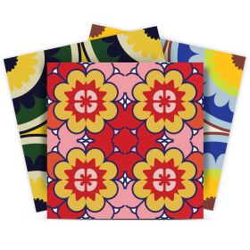 7" X 7" Mediterranean Brights Peel And Stick Removable Tiles
