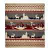 Ultra Soft Red Ski Mountain Handmade Queen Size Woven Blanket