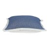 20" Blue and White Cotton Throw Pillow