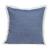 20" Blue and White Cotton Throw Pillow